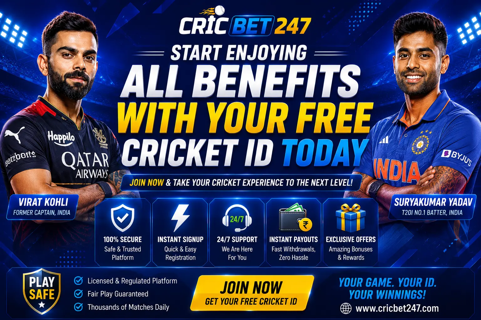 CricBet247 Benefits Free Online Cricket ID Registration India