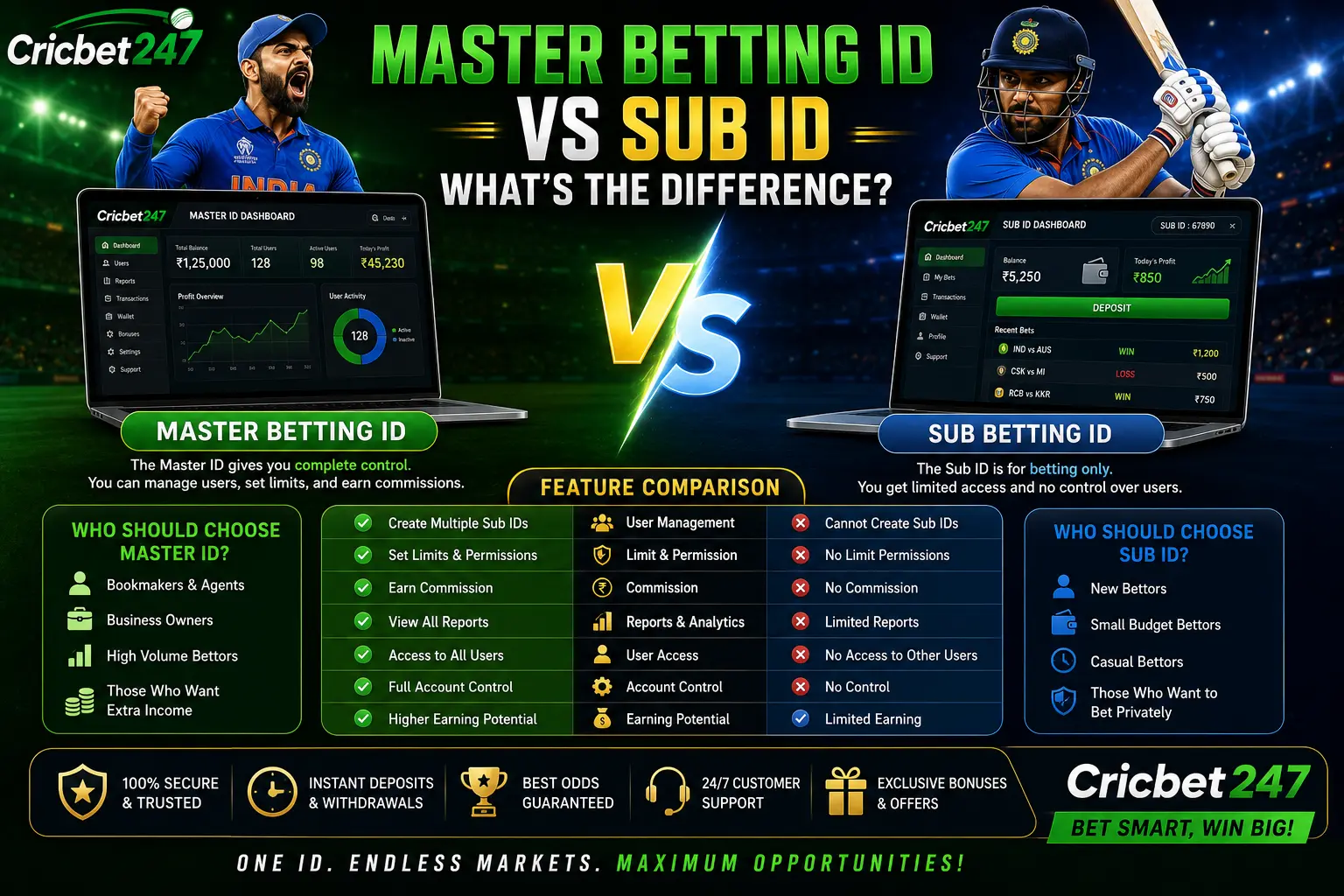 Master Betting ID vs Sub ID